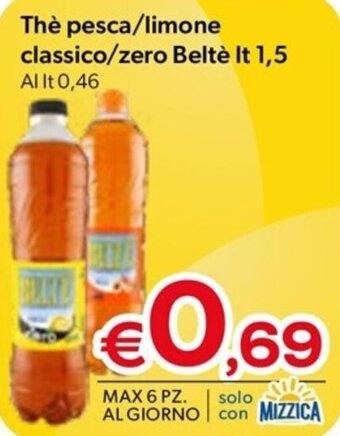 MAX Supermercati The pesca/limone classico/zero Beltè It 1,5 offerta