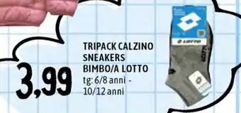 Tripack Calzino Sneakers Bimbo/A Lotto