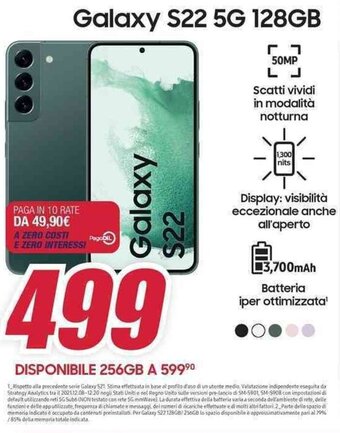 Trony Galaxy S22 5G 128GB offerta