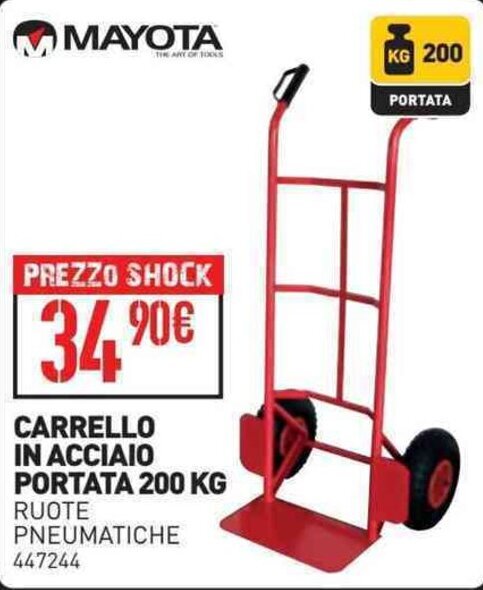 Carrello Trasporto Universale NG Niccolai - Portata 200kg, Colore Blu Con Ruote Pneumatiche - Foto 14