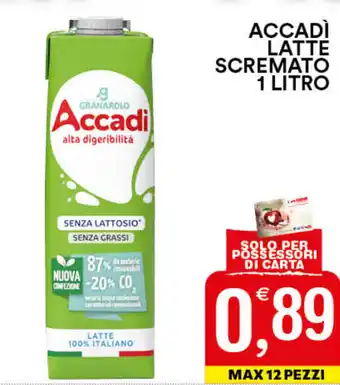 Gecop Granarolo Accadì Latte Scremato 1 Litro offerta