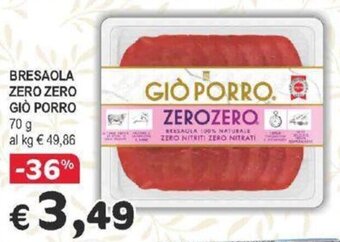 Crai BRESAOLA ZERO ZERO GIÒ PORRO 70 g offerta