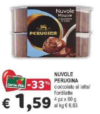 Crai NUVOLE PERUGINA cioccolato al latte/ fiordilatte 4 pz x 60 g offerta