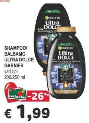 Crai SHAMPOO BALSAMO ULTRA DOLCE GARNIER vari tipi 200/250 ml offerta