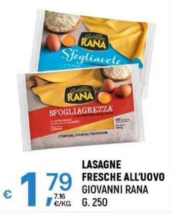 A&O LASAGNE FRESCHE ALL'UOVO GIOVANNI RANA G. 250 offerta