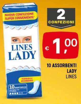 A&O 10 ASSORBENTI LADY LINES offerta