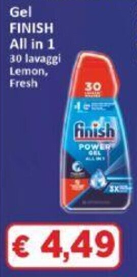 Paghi Poco Gel FINISH All in 1 30 lavaggi offerta
