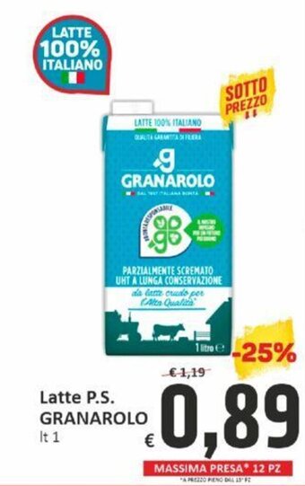 Paghi Poco Latte P.S. GRANAROLO lt 1 offerta