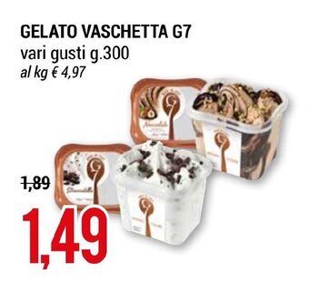 GELATO VASCHETTA G7 vari gusti g.300
