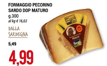 Hardis FORMAGGIO PECORINO SARDO DOP MATURO g. 300 offerta