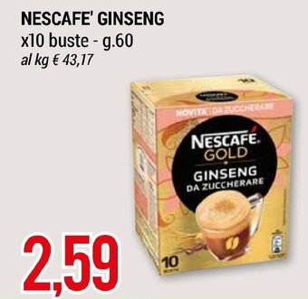 Hardis NESCAFE' GINSENG x10 buste - g.60 offerta