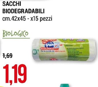 SACCHI BIODEGRADABILI cm.42x45-x15 pezzi
