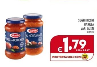 SUGHI RICCHI BARILLA VARI GUSTI GR 400