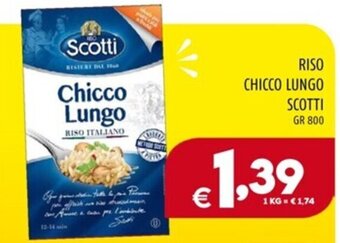 Il Centesimo RISO CHICCO LUNGO SCOTTI GR 800 offerta
