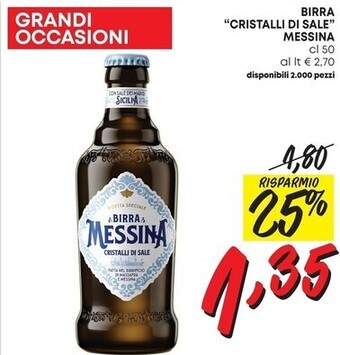 Pam Messina birra cristalli di sale offerta