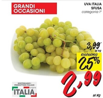 Pam Uva italia sfusa offerta