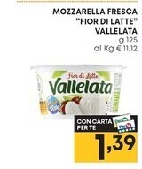 Pam Vallelata mozzarella fresca fior di latte offerta