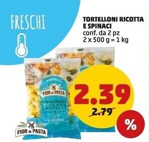 PENNY Fior di pasta tortelloni ricotta e spinaci offerta