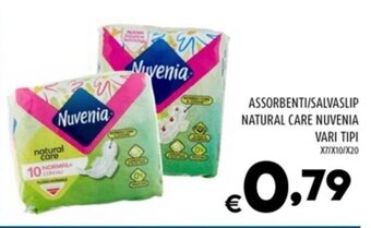ASSORBENTI/SALVASLIP NATURAL CARE NUVENIA VARI TIPI X7/X10/X20