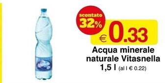 Sì con te Vitasnella acqua minerale naturale offerta