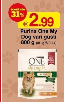 Sì con te Purina one my dog offerta