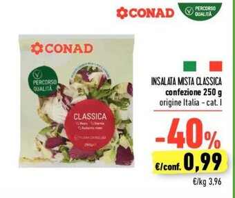 Conad INSALATA MISTA CLASSICA confezione 250 g offerta