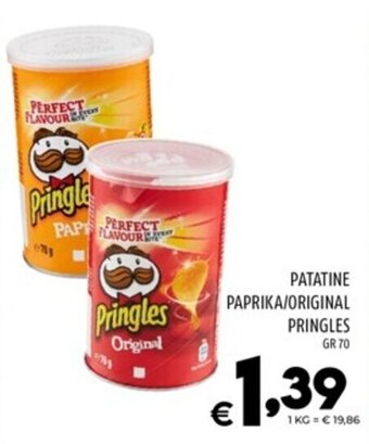 PATATINE PAPRIKA/ORIGINAL PRINGLES GR 70