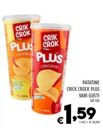 PATATINE CRICK CROCK PLUS VARI GUSTI GR 100