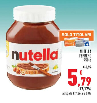 Conad Superstore NUTELLA FERRERO 950 g offerta