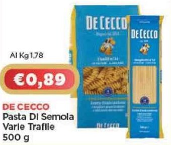Crai DE CECCO Pasta DI Semola Varle Traflle 500 g offerta