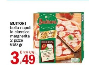 Crai Buitoni bella napoli la classica margherita 2 pizze 650 gr offerta