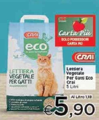 Crai Lettiera Vegetale Per Gatti Eco Crai 5 Litri offerta
