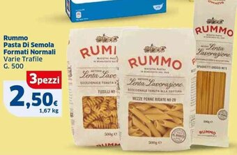 Sigma Rummo Pasta Di Semola Formati Normali Varie Trafile G. 500 3 pezzi offerta