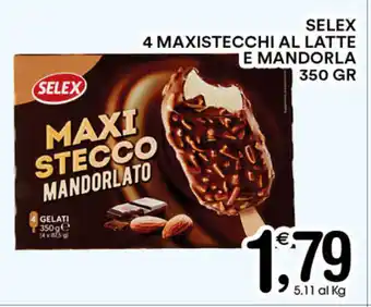 Gecop Selex 4 Maxistecchi Al Latte e Mandorla 350gr offerta