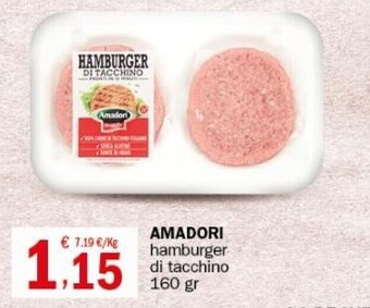 Crai Amadori hamburger di tacchino 160 gr offerta