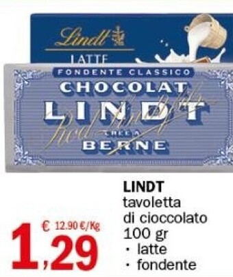 Lindt tavoletta di cioccolato 100 gr