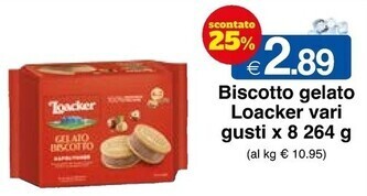 Sì con te Loacker biscotto gelato offerta