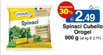 Sì con te Orogel spinaci cubello offerta