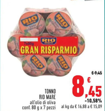 TONNO RIO MARE all'olio di oliva conf. 80 g x 7 pezzi