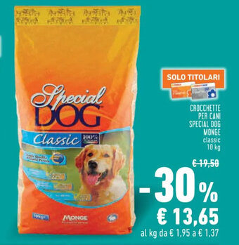 Conad Superstore CROCCHETTE PER CANI SPECIAL DOG MONGE classic 10 kg offerta