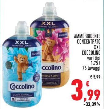 Conad Superstore AMMORBIDENTE CONCENTRATO XXL COCCOLINO vari tipi 1,75 l 76 lavaggi offerta
