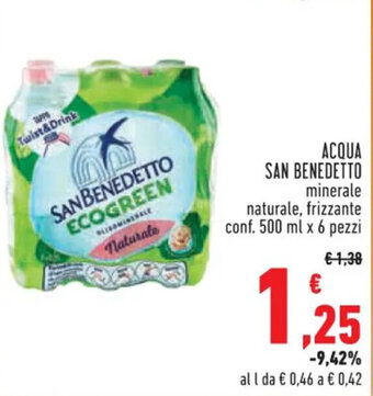 Conad Superstore ACQUA SAN BENEDETTO minerale naturale, frizzante conf. 500 ml x 6 pezzi offerta