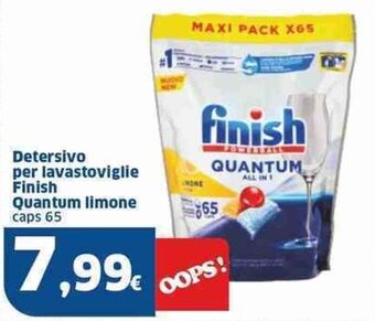 Sigma Detersivo per lavastoviglie Finish Quantum limone caps 65 offerta