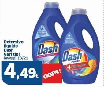 Sigma Detersivo liquido Dash vari tipi lavaggi 18/21 offerta