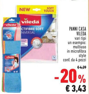 Conad Superstore PANNI CASA VILEDA conf. da 4 pezzi offerta