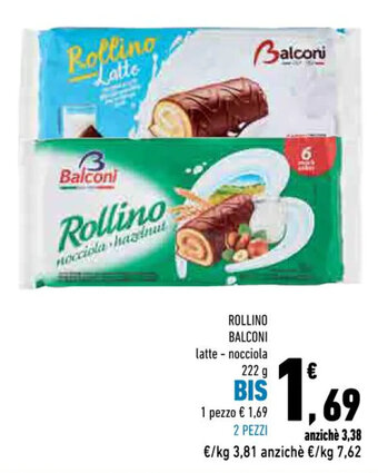 Conad Margherita ROLLINO BALCONI latte - nocciola 222 g offerta