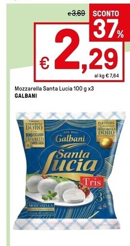 Iper La Grande Galbani mozzarella santa lucia offerta