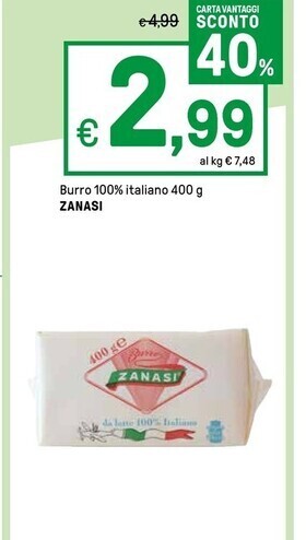Iper La Grande Zanasi burro 100% italiano offerta