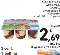 Spazio Conad Cameo mini budino muu muu offerta