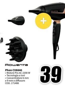 MediaWorld Rowenta phon cv8840 offerta